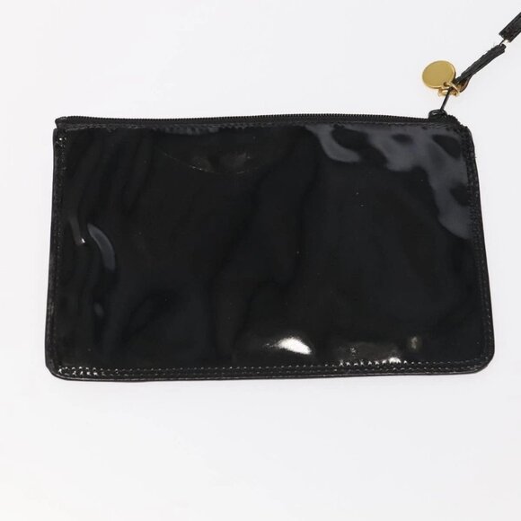 CHANEL Shoulder Bag Enamel Black Gold CC Auth - Picture 11 of 16